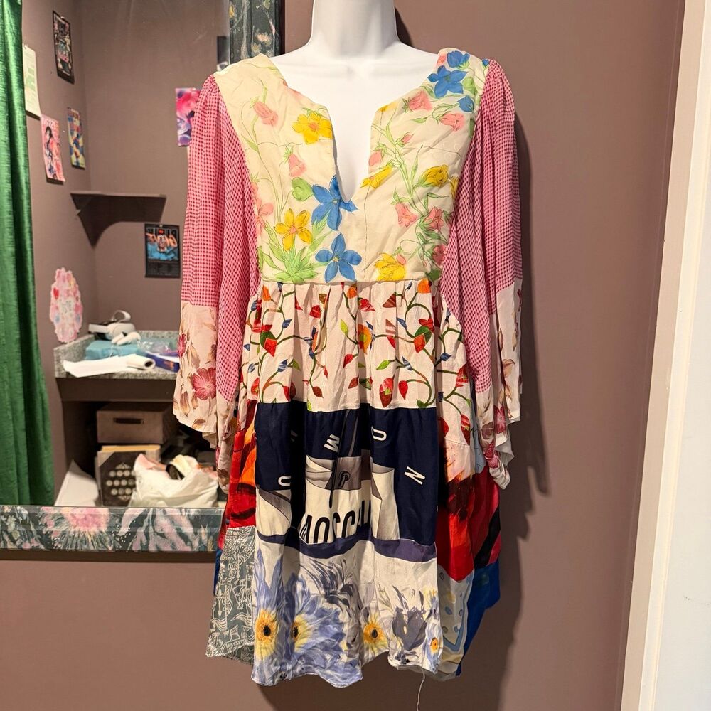 Place nationale kaftan dress vintage scarves xl